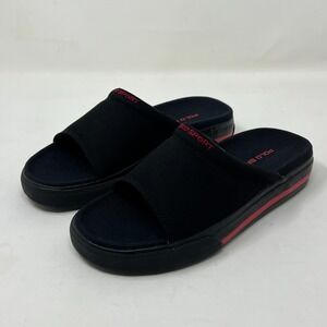 Polo Sport Ralph Lauren Black Twill Burma Slide‎ Women's US Size 6.5 VTG NEW!